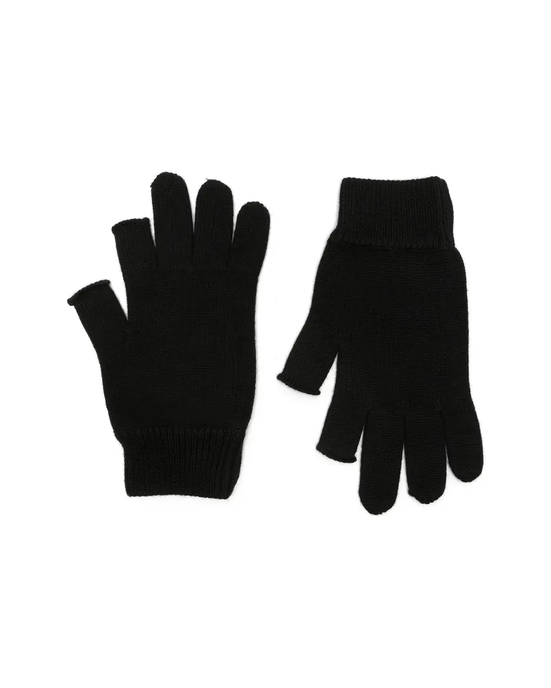 Rick Owens Fingerless Press-stud Gloves Black