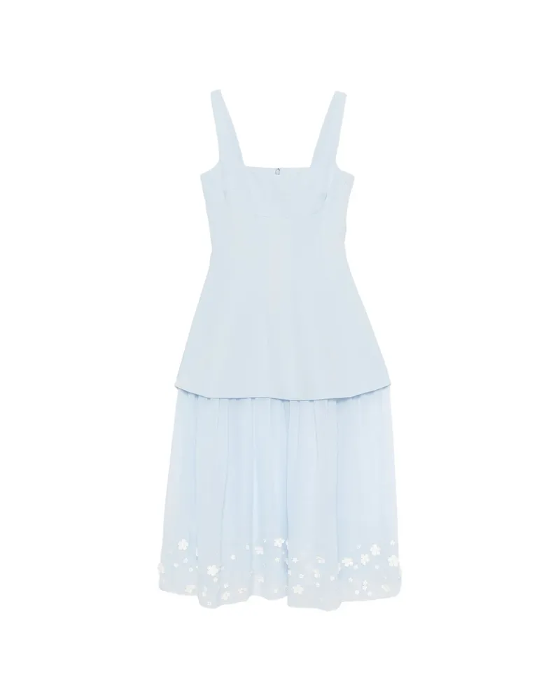 Stine Goya Floral-appliqué Midi Dress Blue