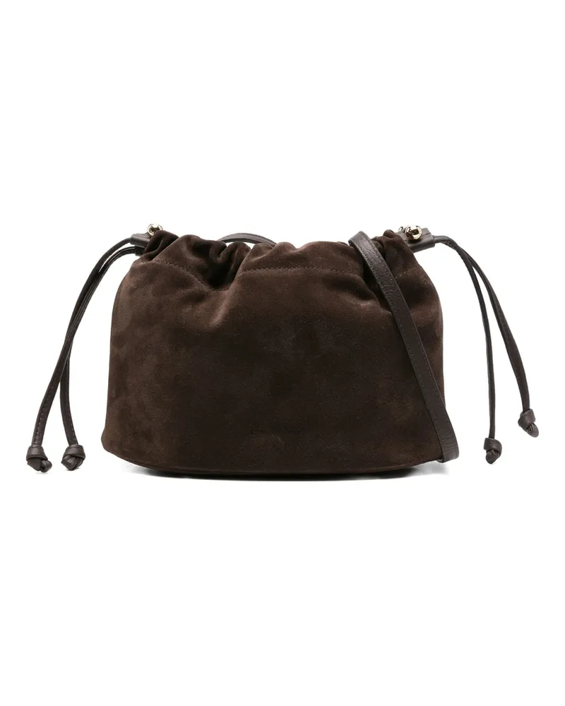 Strathberry Suede Clutch Brown