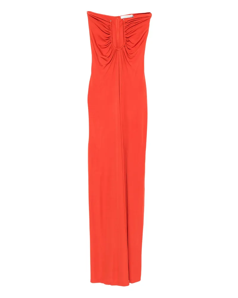 Christopher Esber Arced Palm Maxi Dress Orange