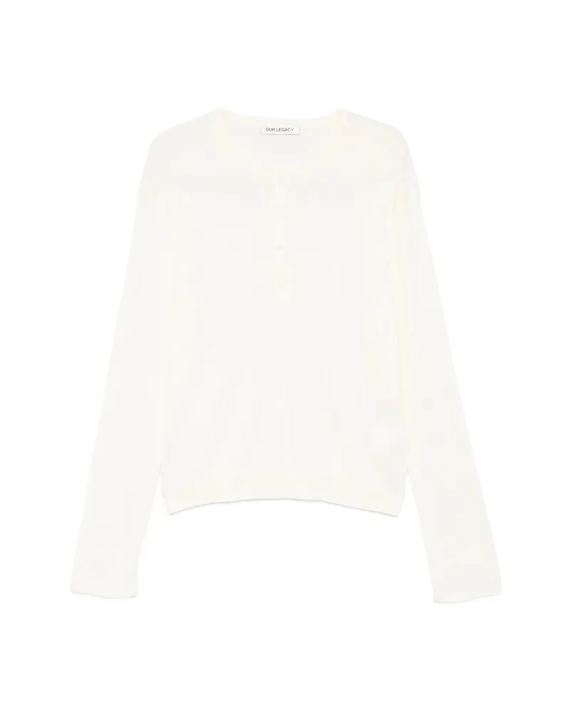 Our Legacy Ribbed-knit T-shirt Neutrals