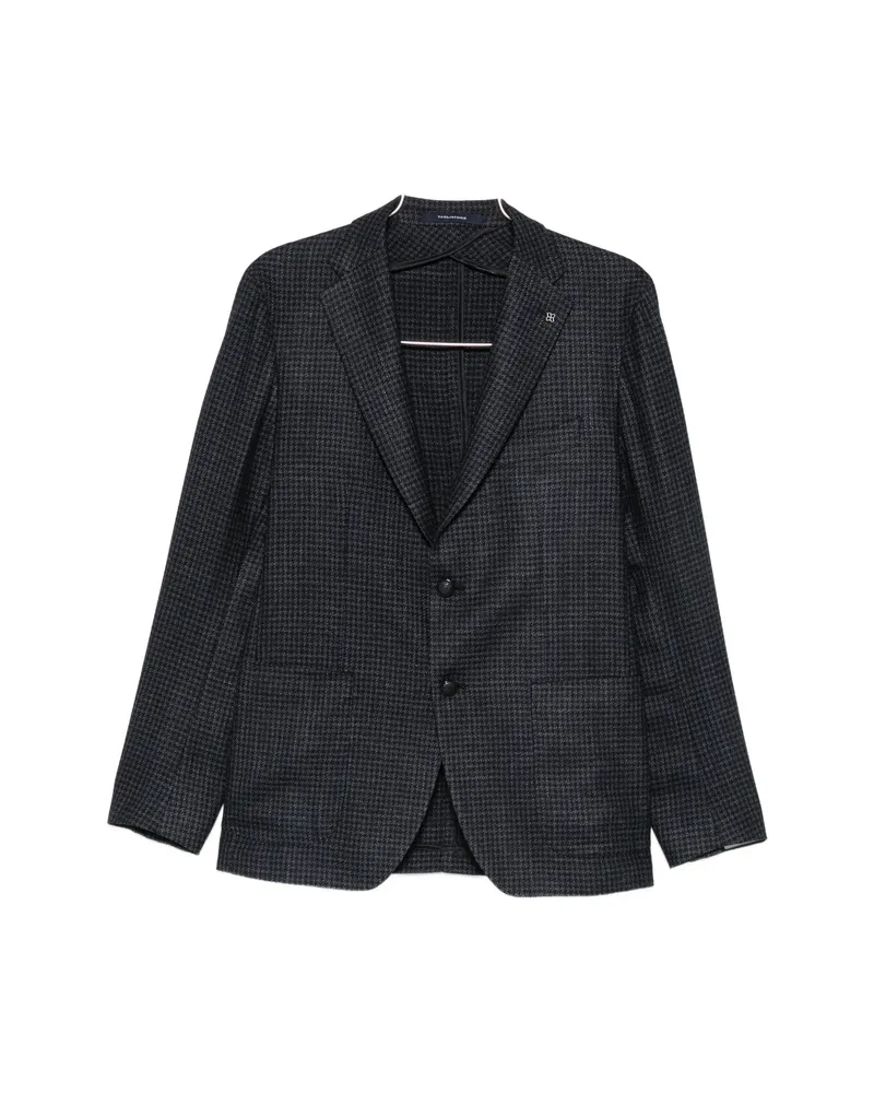 Tagliatore Houndstooth Single-breasted Blazer Blue