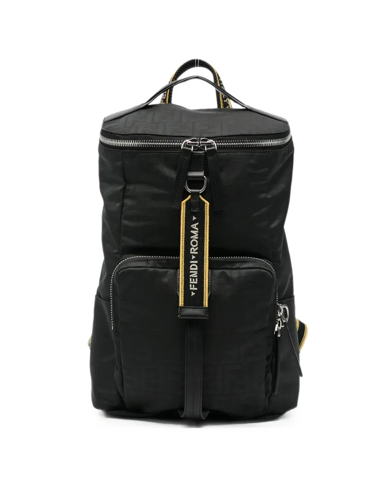 Fendi FF Logo-jacquard Backpack Black