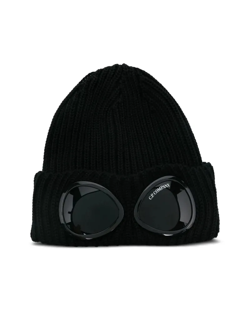 C.P. Company C. p. Company Goggle-lens Ribbed Beanie Black