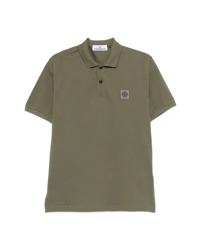 Stone Island Button Logo-patch Polo Shirt Green