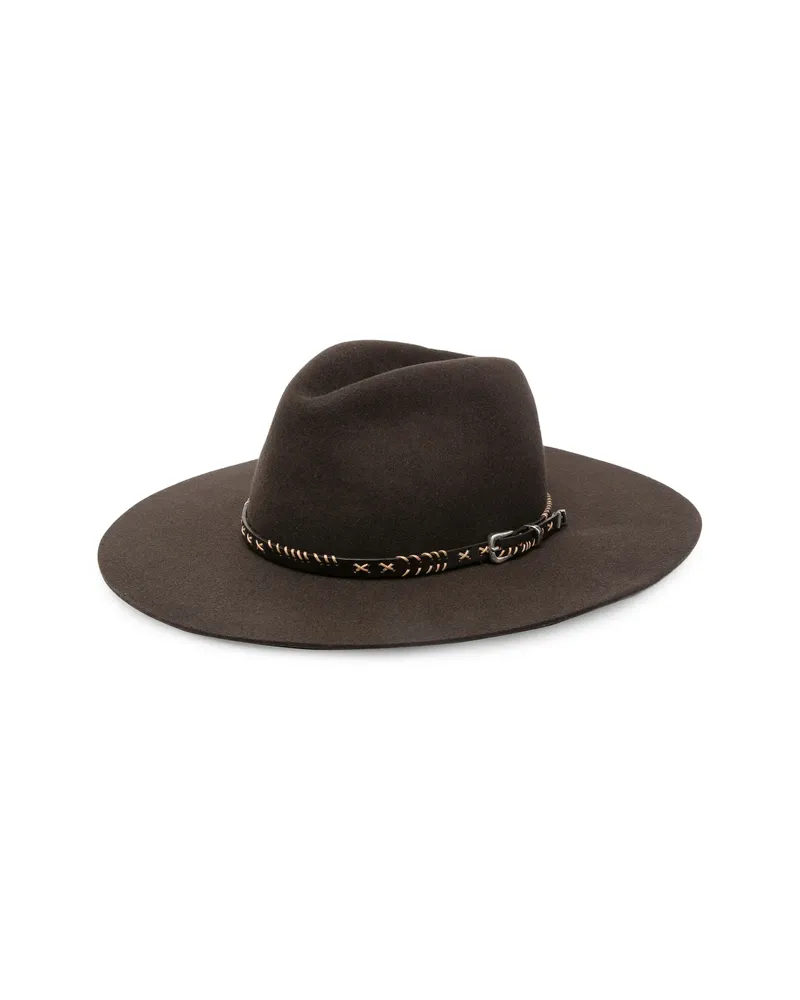 Golden Goose Buckle-detail Fedora Hat Brown