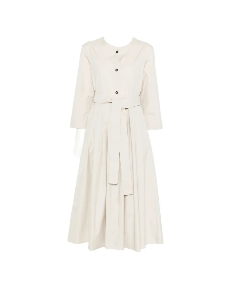 Max Mara Belt Button Midi Dress Grey