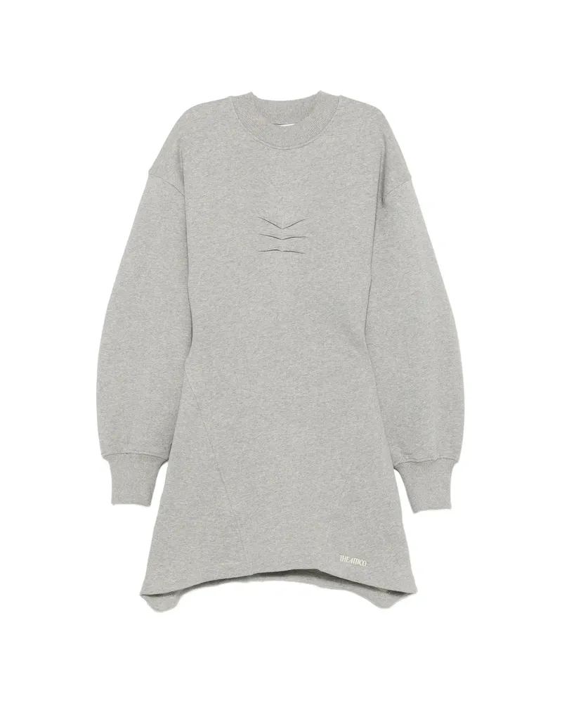 ATTICO Cut-out Balloon-sleeve Mini Dress Grey