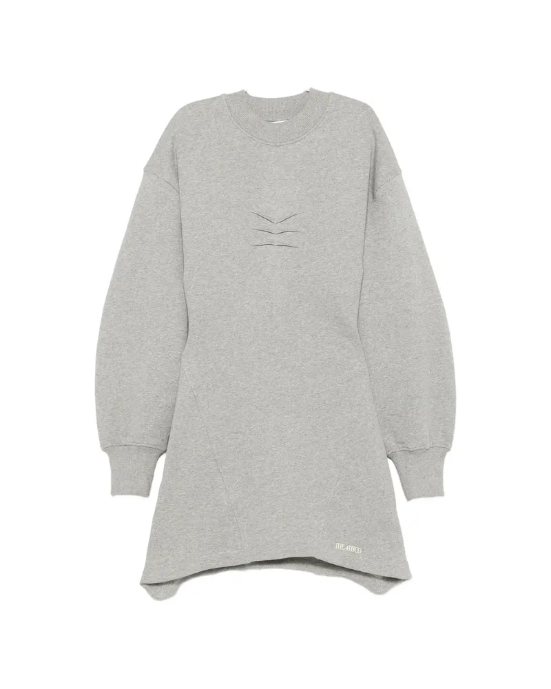 ATTICO Cut-out Balloon-sleeve Mini Dress Grey