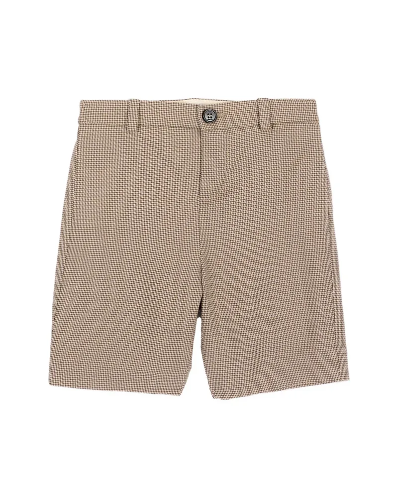 Gucci Web-stripe Check Shorts Neutrals