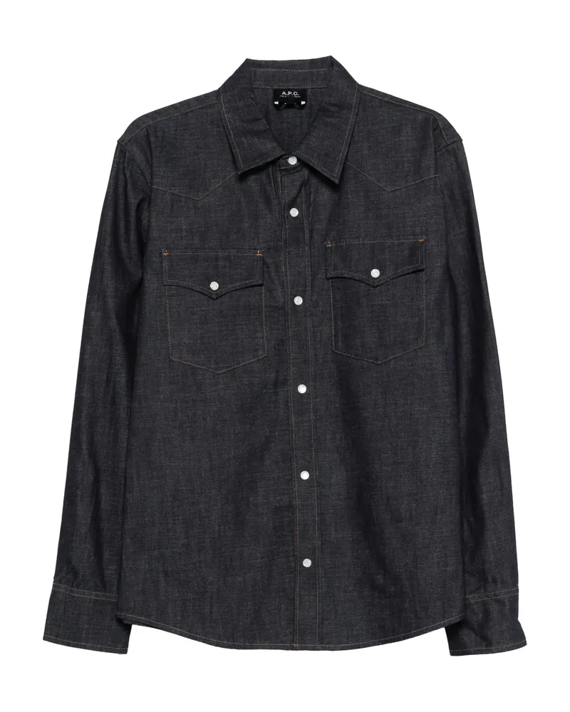 A.P.C. A. p.c. Western Long-sleeved Shirt Blue