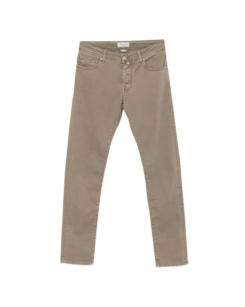 Jacob Cohën Nick Logo-patch Five-pocket Trousers Neutrals