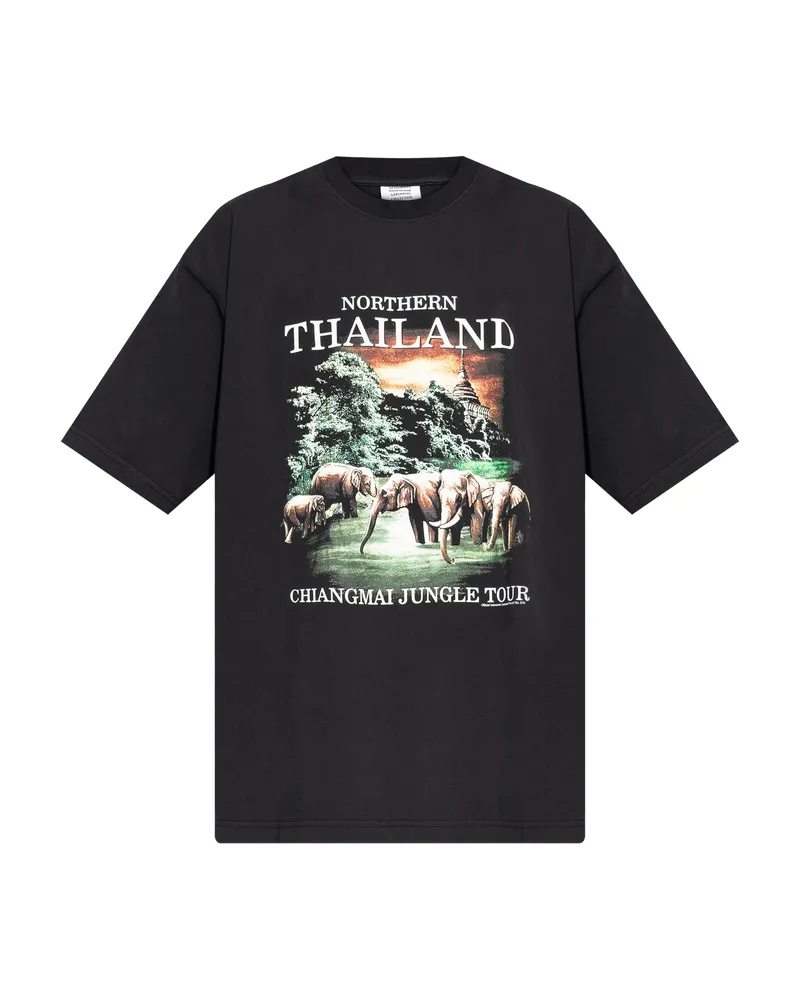 VETEMENTS Northern Thailand Chiangmai Jungle Tour T-shirt Black