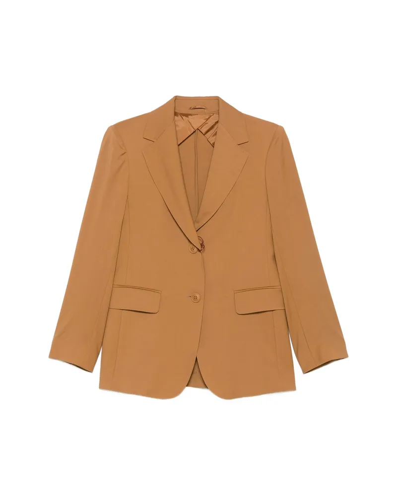 Max Mara Single-breasted Notched-lapels Blazer Neutrals