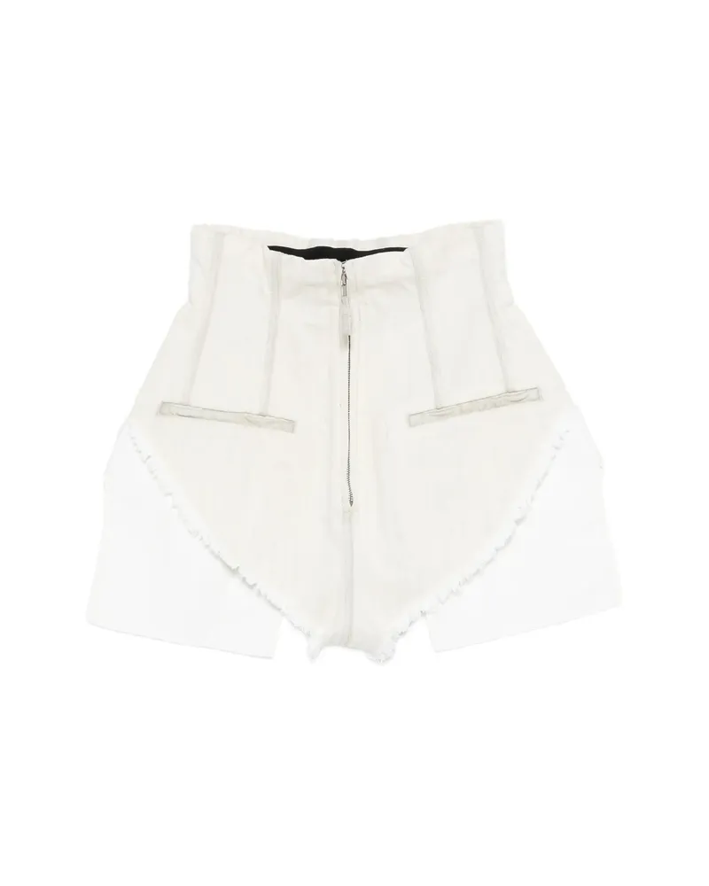 DRKSHDW by Rick Owens Dirt Cutoffs Zip-fastening Frayed Shorts Neutrals