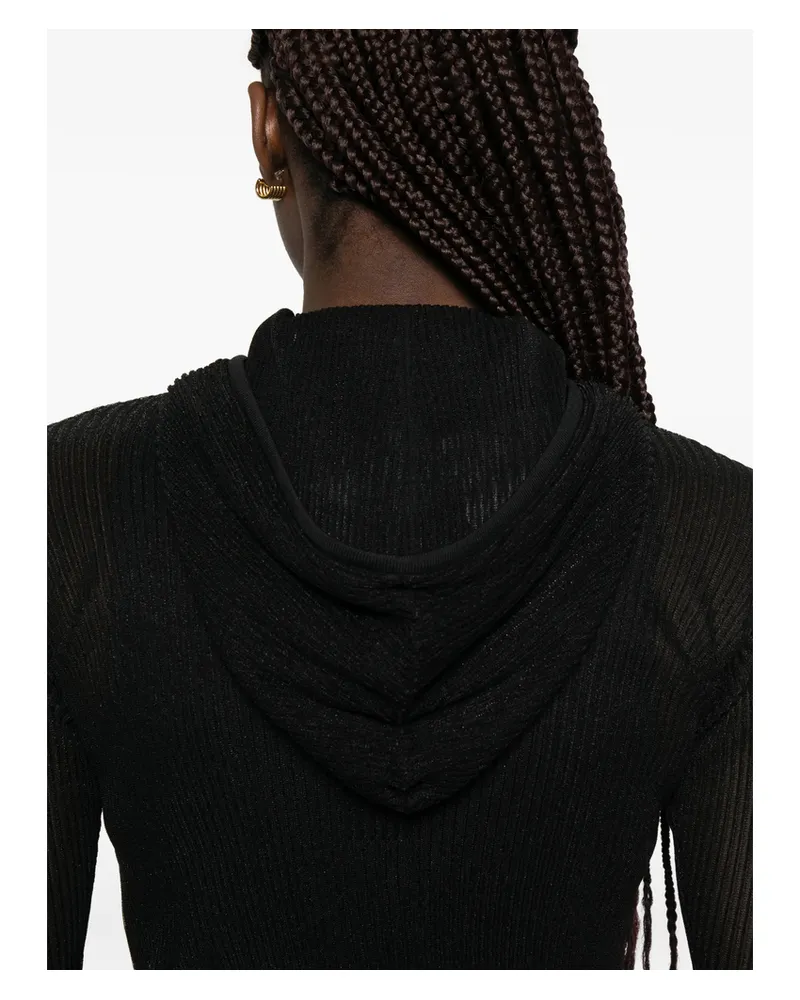 CFCL Zip Flared-cuff Hoodie Black