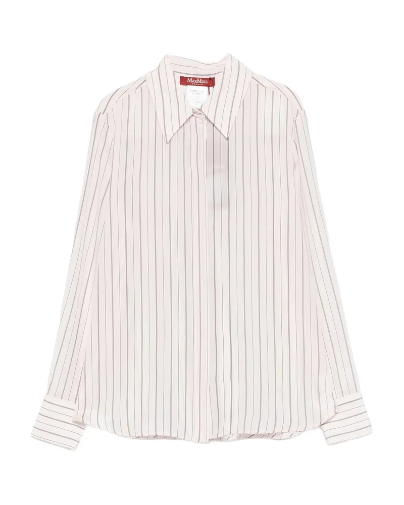 Max Mara Flirt Striped Long-sleeved Shirt Neutrals