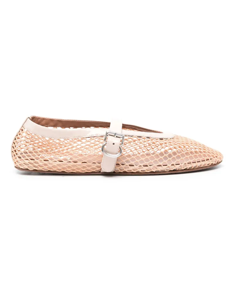 Alaïa Ballet Flats In Fishnet Pink