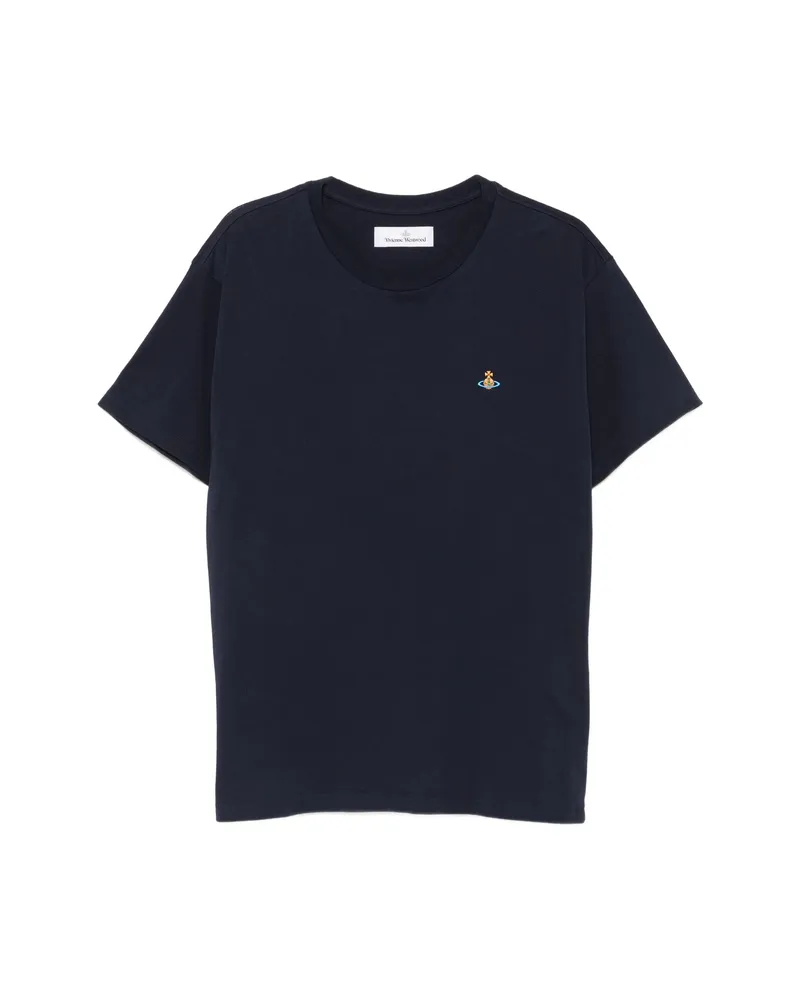 Vivienne Westwood Orb-embroidered Crew-neck T-shirt Blue