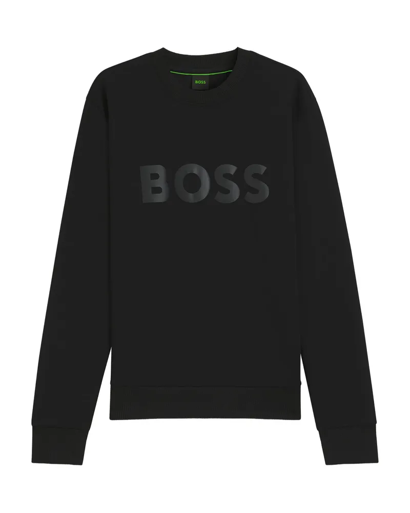 HUGO BOSS Logo-print Crew-neck Sweatshirt Black