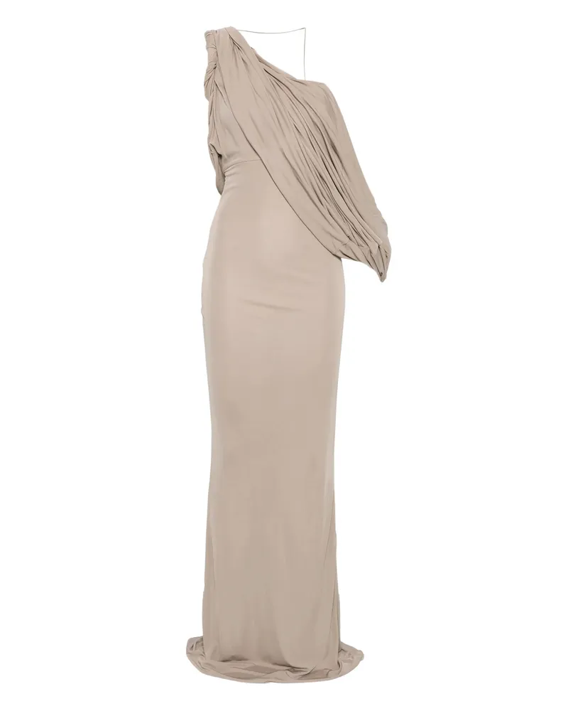 Christopher Esber Draped One-shoulder Dress Neutrals
