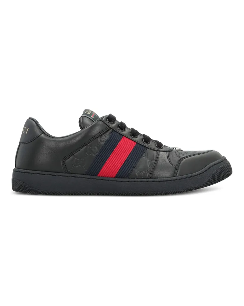 Gucci Screener Leather Sneakers Black