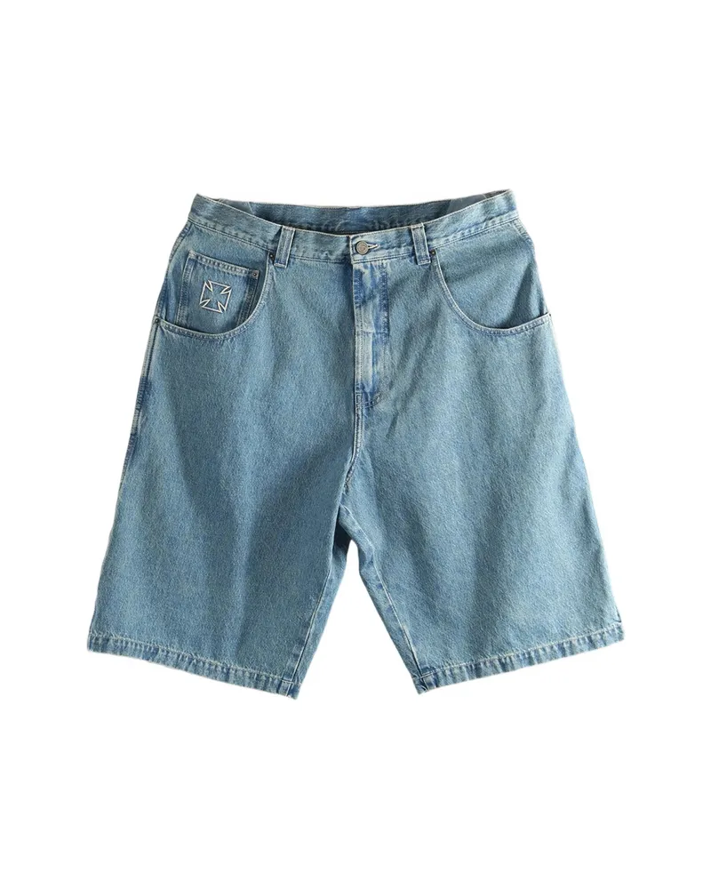 VETEMENTS Logo-detail Denim Shorts Blue