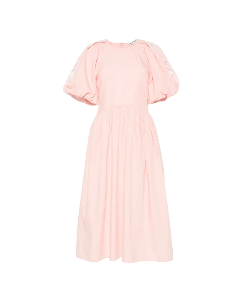 Stine Goya Broderie-anglaise Puff-sleeve Dress Pink