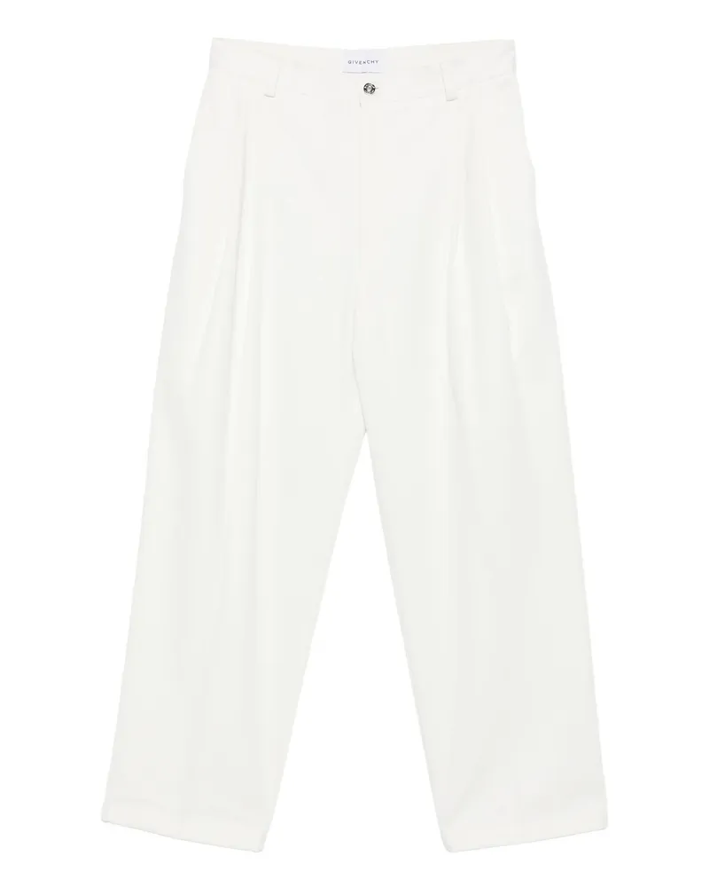 Givenchy Pleated Wide-leg Trousers White