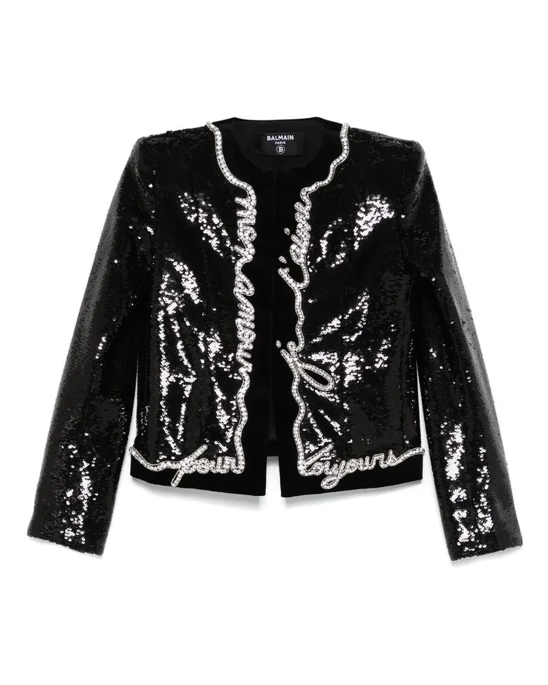 Balmain Love Letter-print Jacket Black