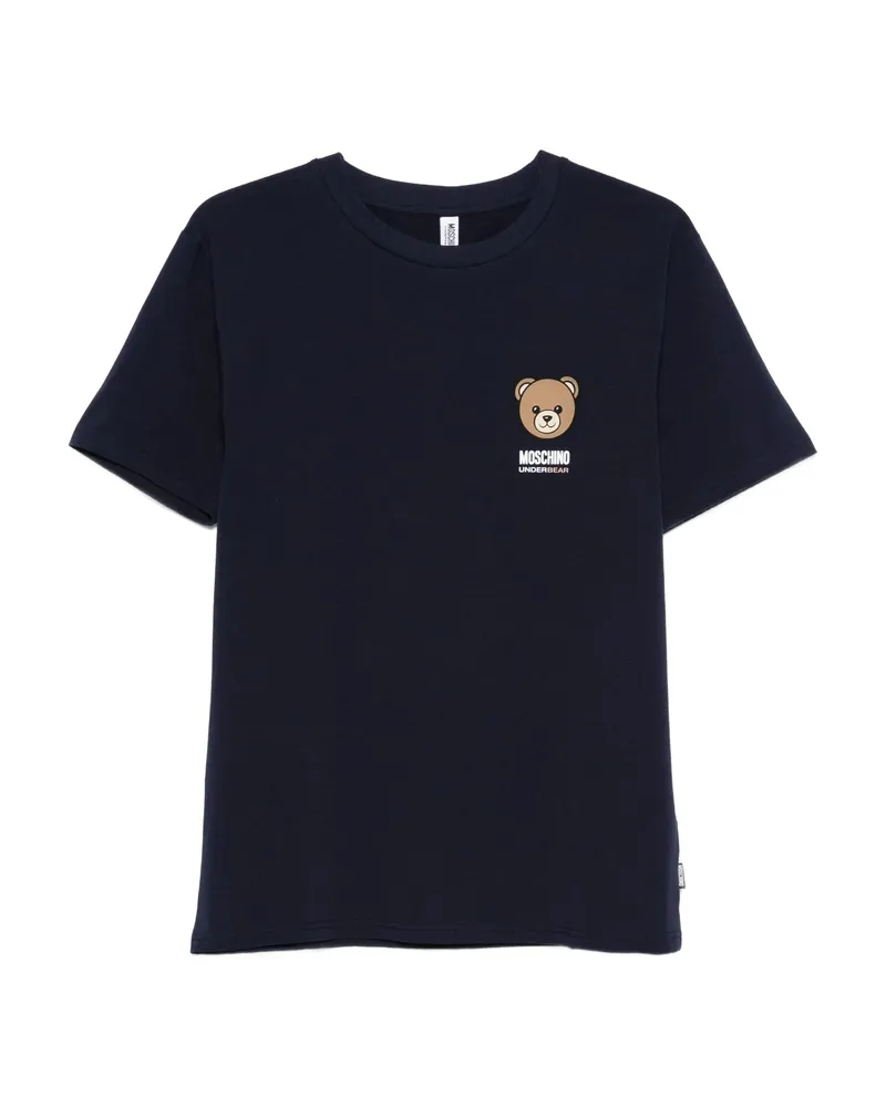 Moschino Bear-print Crew-neck T-shirt Blue