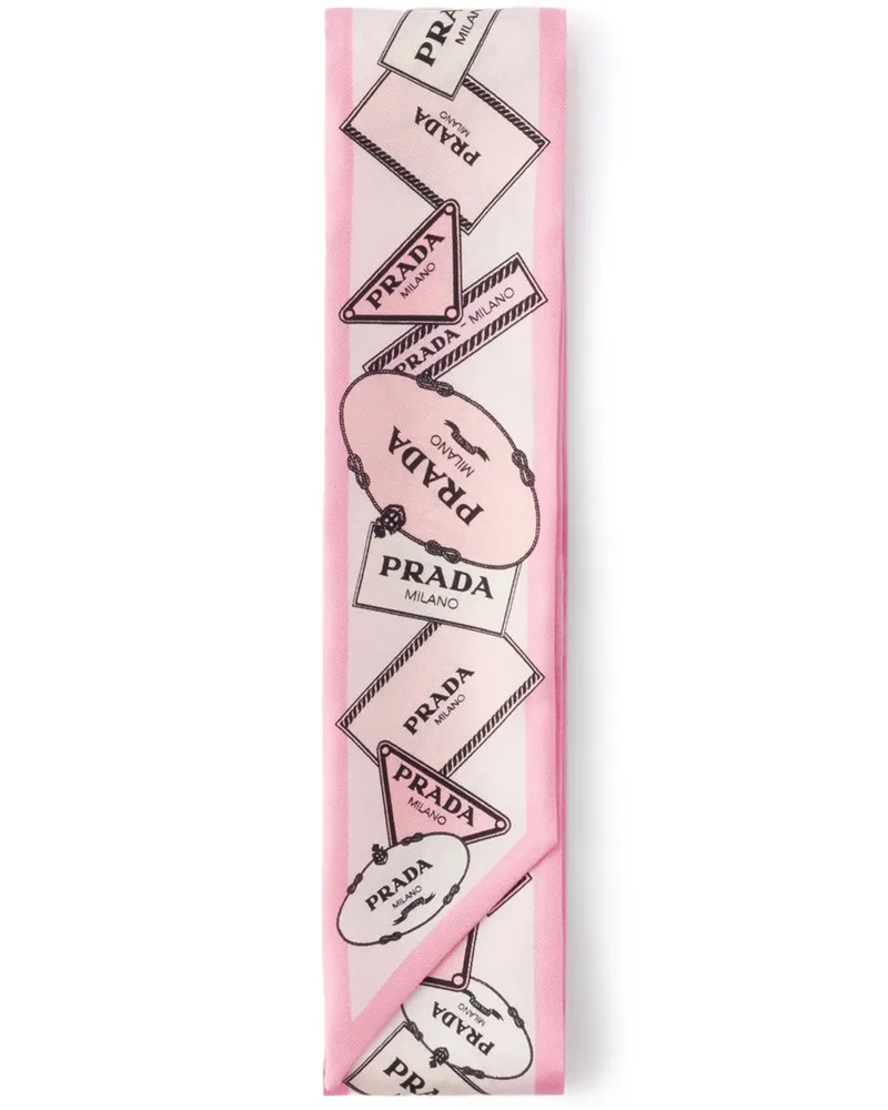 Prada Printed Twill Scarf Pink