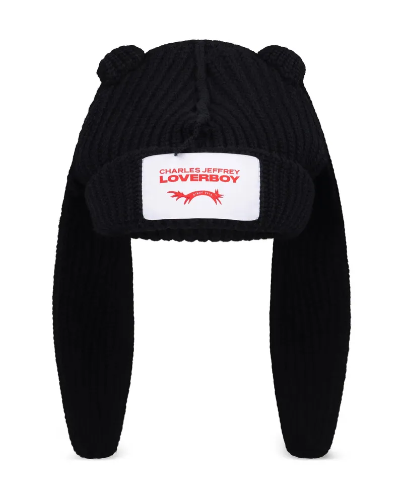 Charles Jeffrey Loverboy Rabbit-ear Beanie Black
