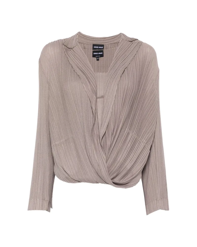 Giorgio Armani Pleated Tank Top And Blouse Set Neutrals