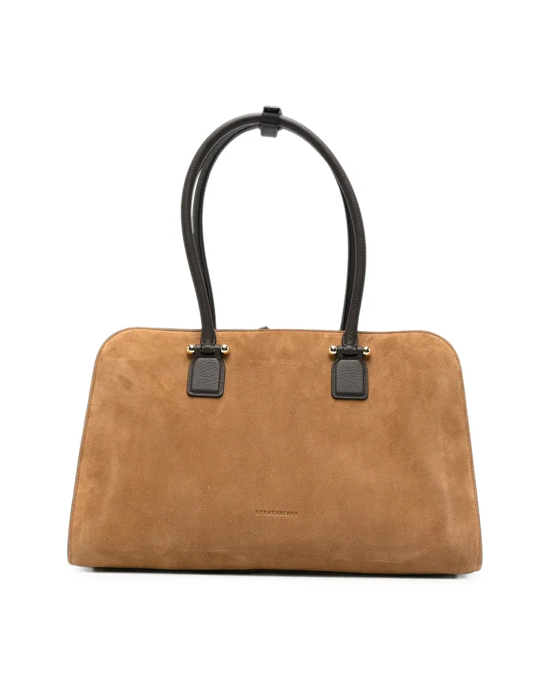 Strathberry Georgia Suede Tote Bag Brown