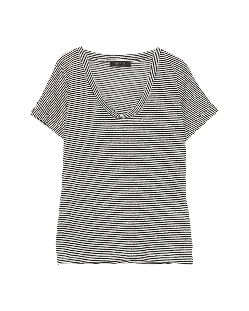 ARAGONA Striped T-shirt Black