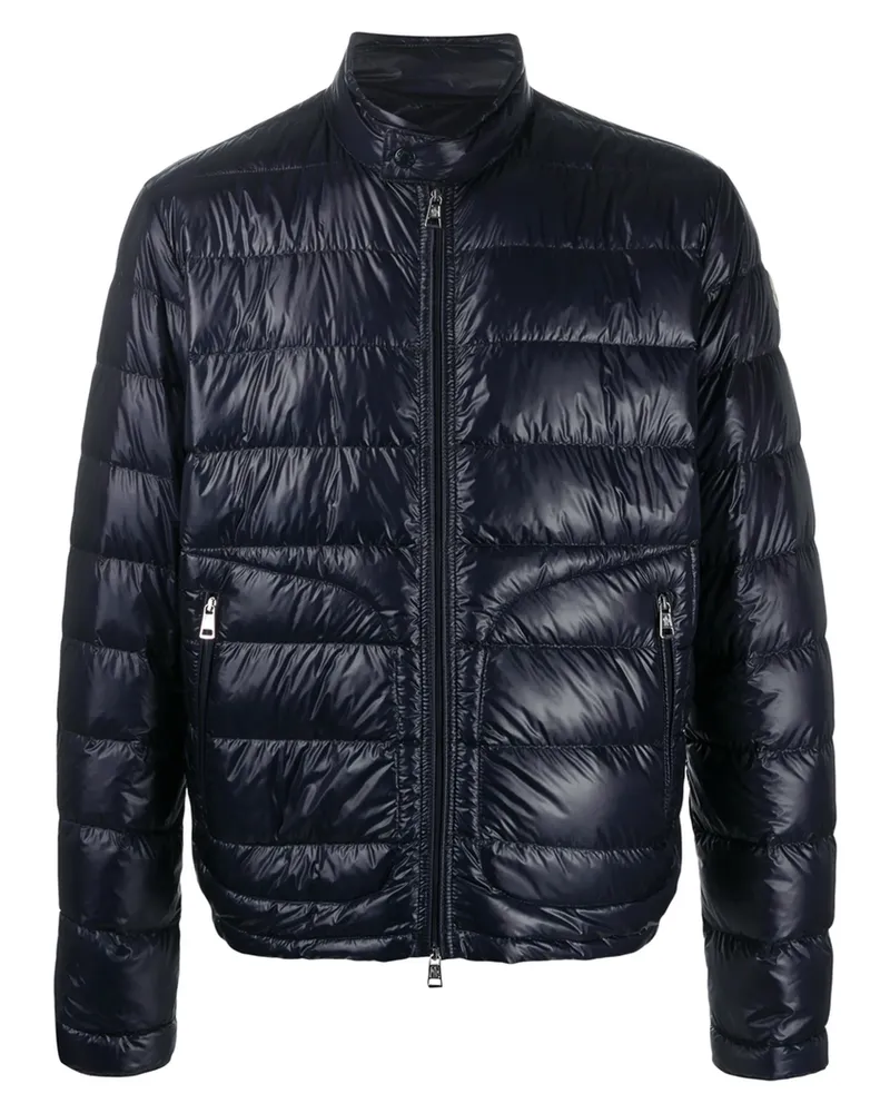 Moncler High-neck Quilted Jacket Blue