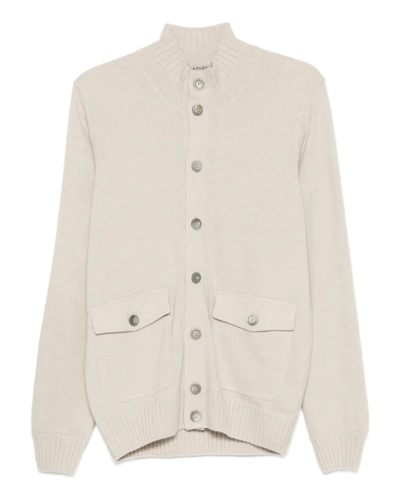 La Fileria Flap-pocket Buttoned Cardigan Neutrals