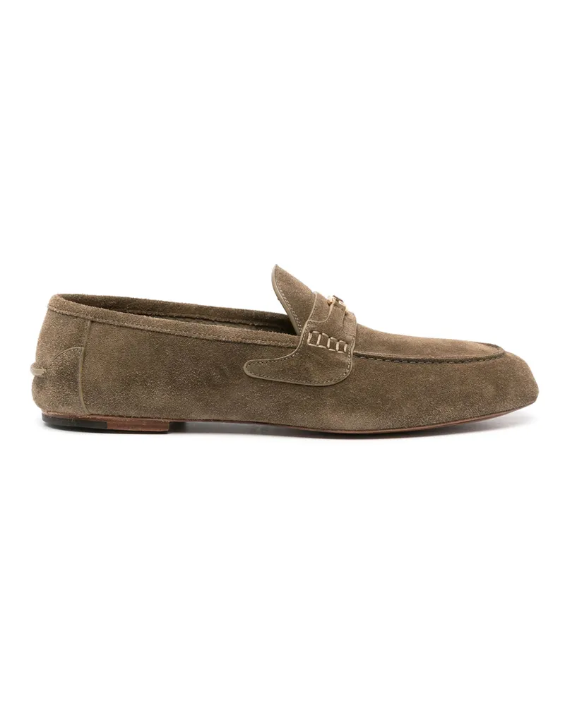 Gucci Interlocking G Suede Loafers Green