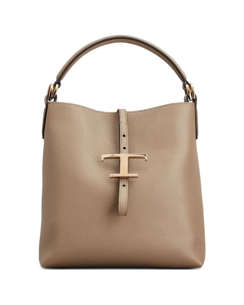 TOD'S Mini T Timeless Bucket Bag Brown