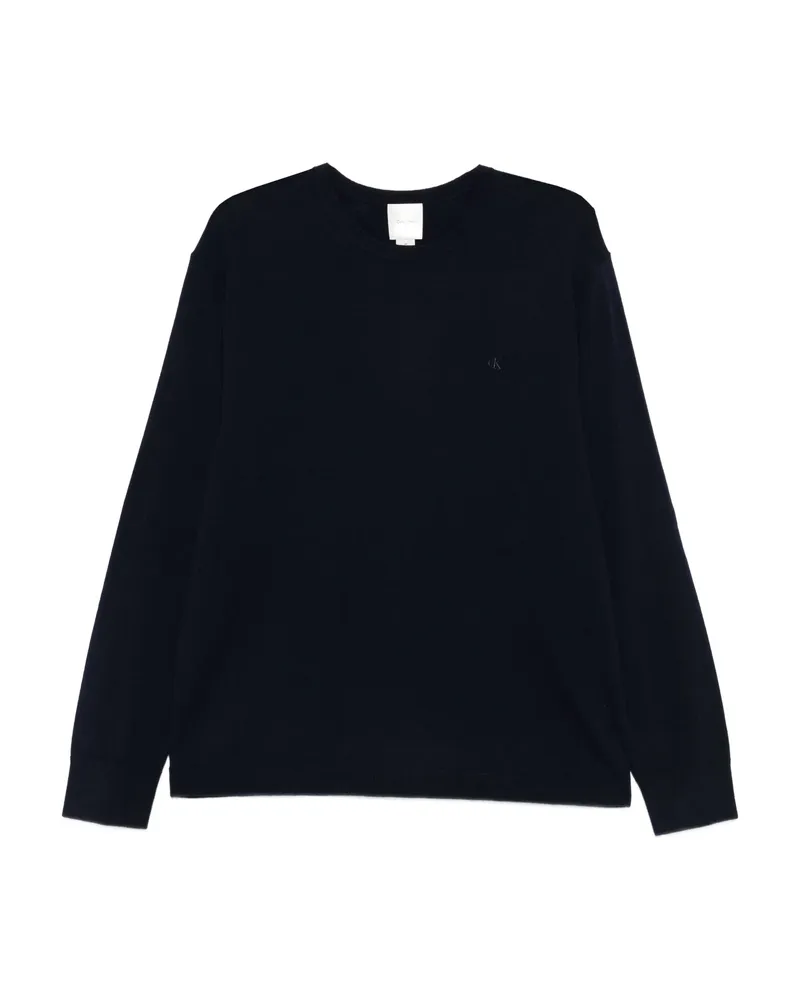 Calvin Klein Logo-embroidered Jumper Blue