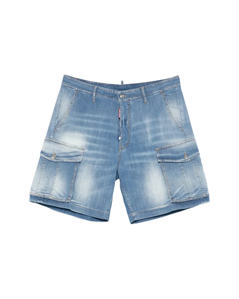 Dsquared2 Blue Cargo Denim Shorts Blue