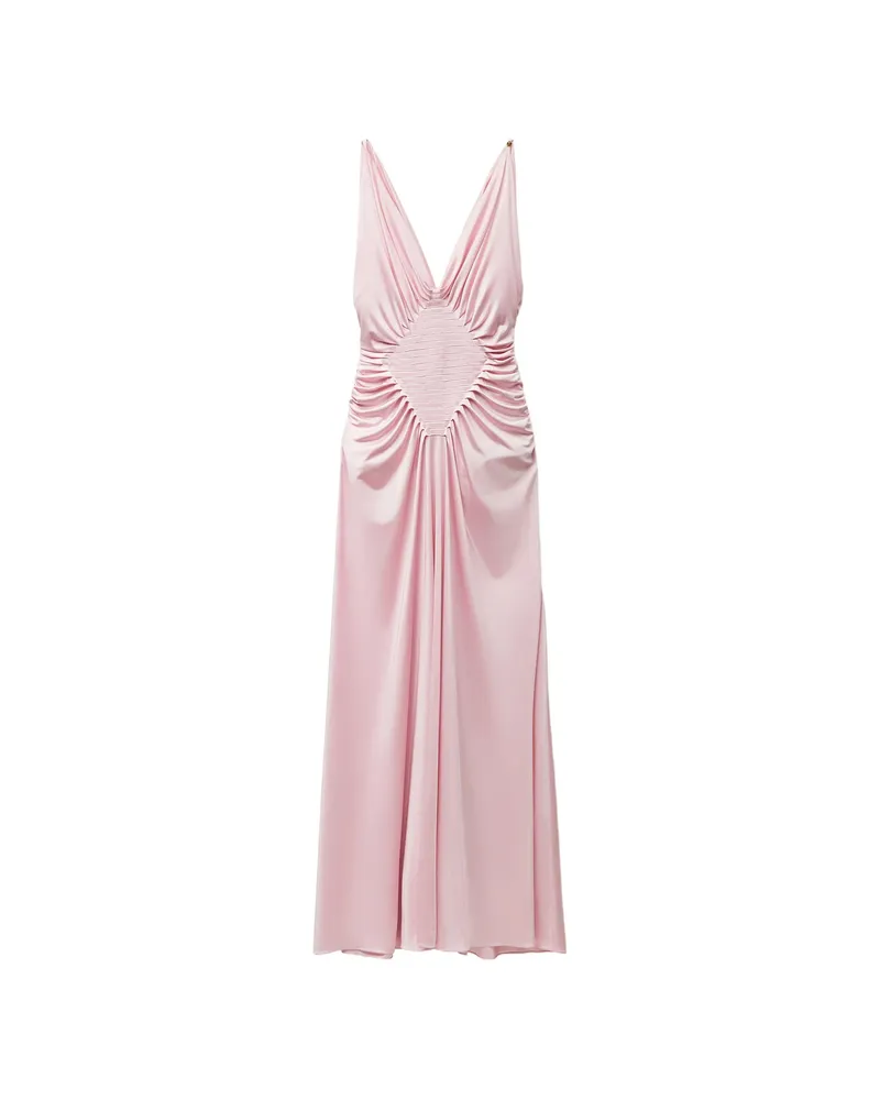Versace Draped Maxi Dress Pink