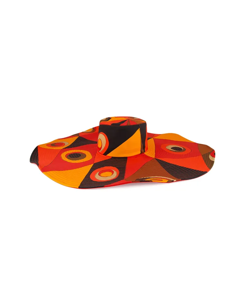 Emilio Pucci Occhi Print Wide-brim Sun Hat Orange