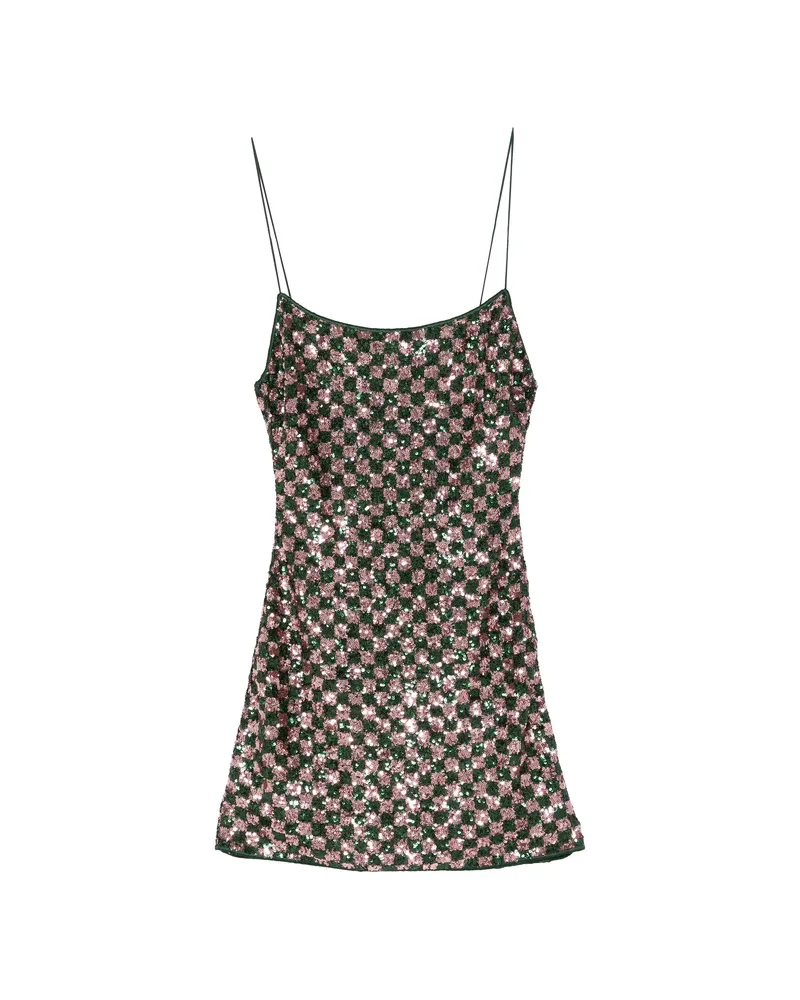 Oséree Sequin-pattern Mini Dress Green