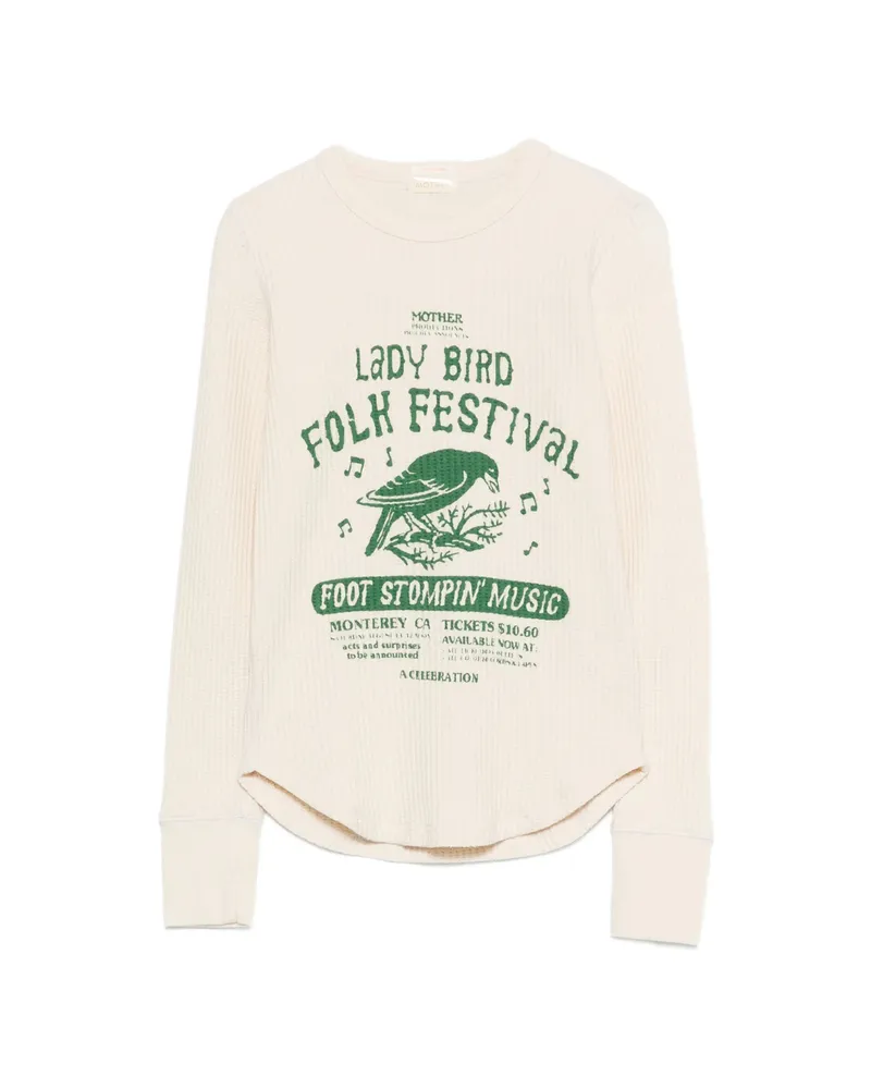 Mother Bird-print Sweater Neutrals