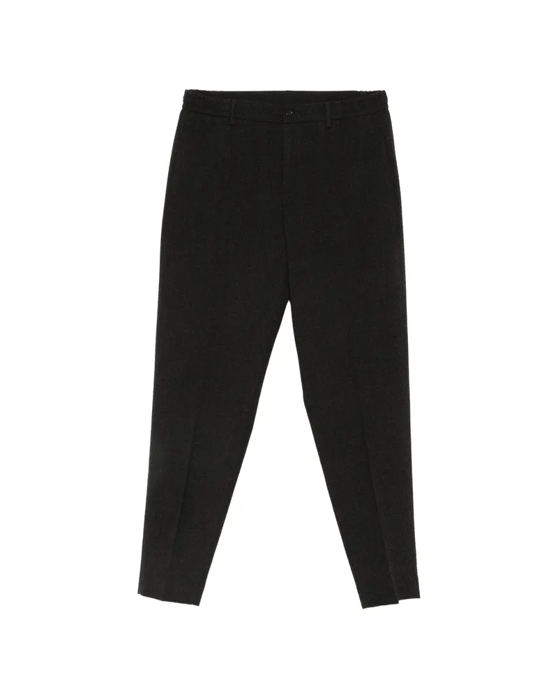 Tagliatore Textured Slim-fit Trousers Black