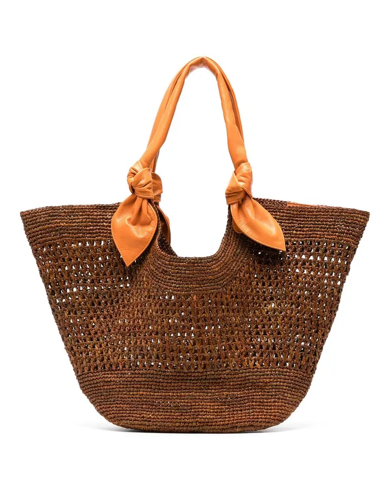 HEREU Straw Tote Bag Brown