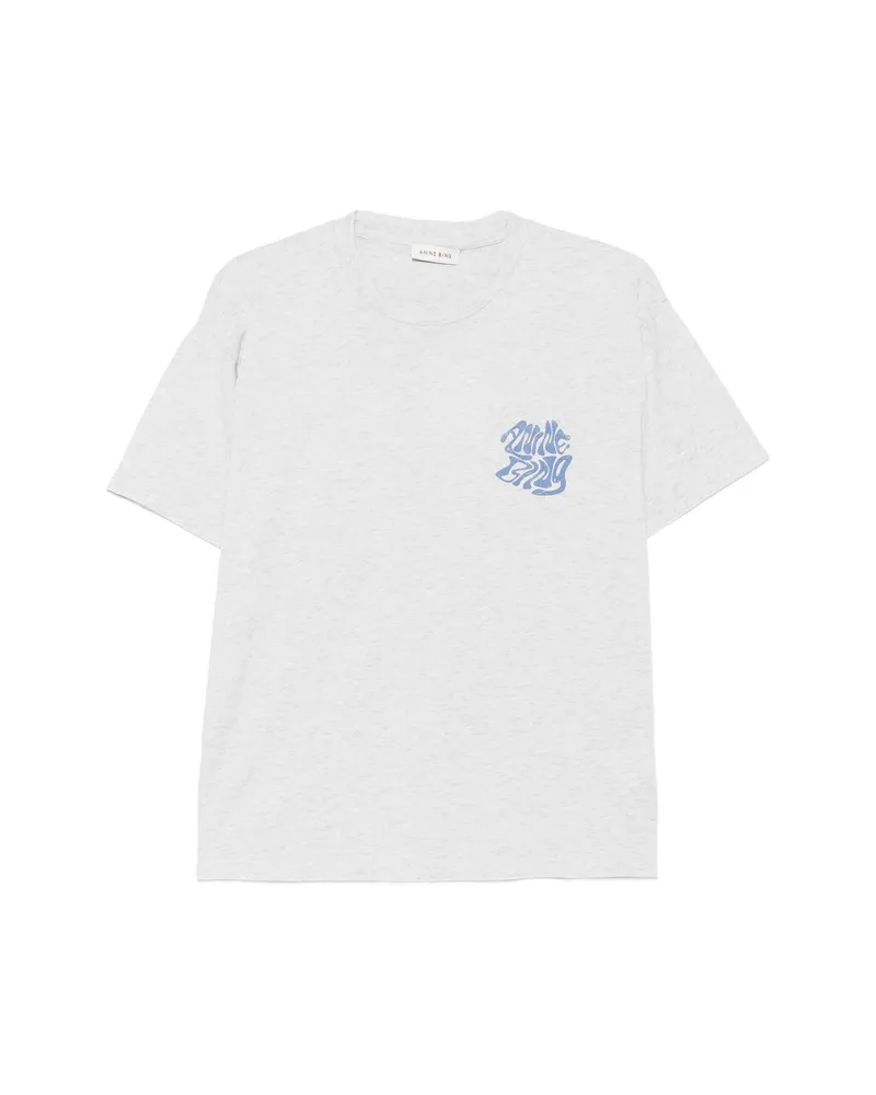 Anine Bing Cade Logo-print Cotton T-shirt Grey