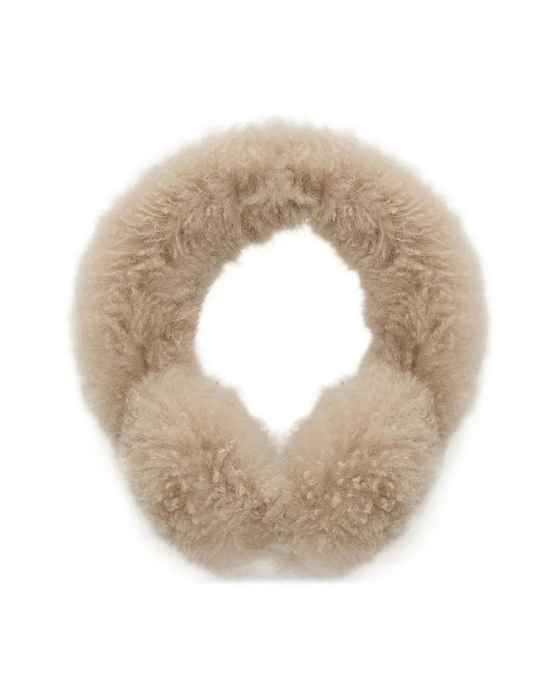 Yves Salomon Lamb-shearling Earmuffs Neutrals